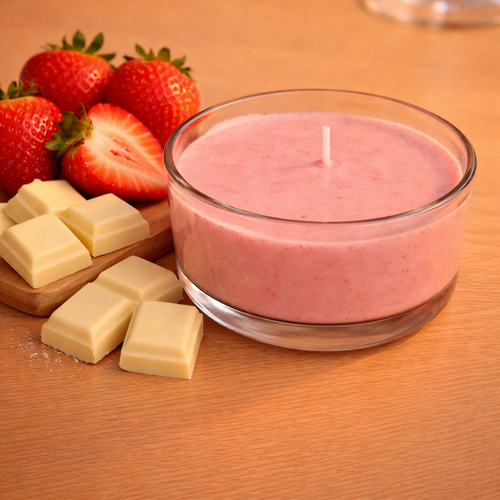 Świeca biała czekolada z truskawką